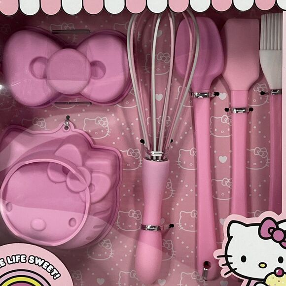 Hello Kitty Mini Cake Making Set 7 Piece 2 Silicone Molds Wisk Spatula and More - Picture 4 of 9